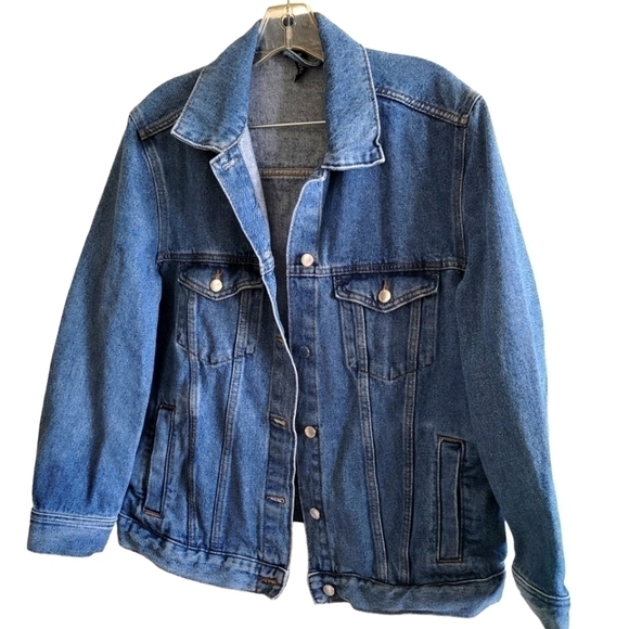 Divided by H&M Denim Jean Jacket with Handpainted Design Size 10 - Picture 1 of 10